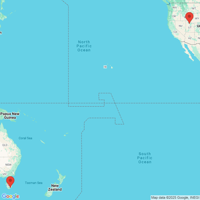 Trip between Salt Lake City and Hobart