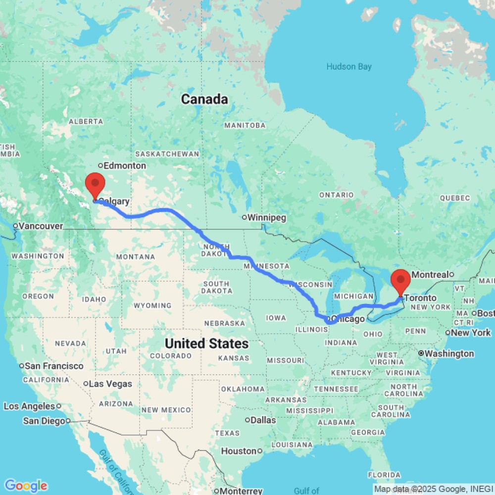 Trip between Calgary and Toronto