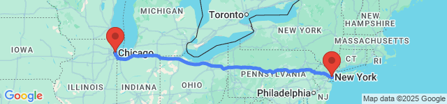 New York to Chicago journey New York to Chicago road trip scenery