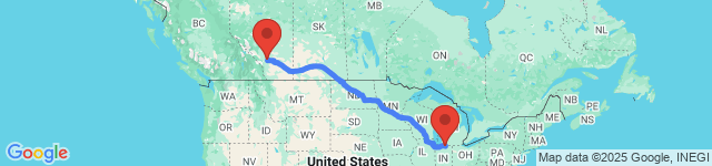 Elkhart to Calgary road trip scenery