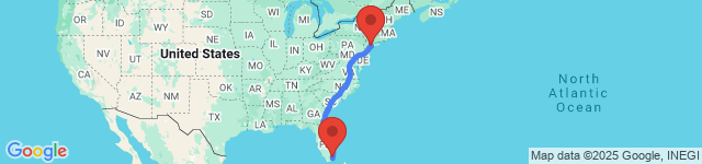 Miami to New York journey Miami to New York road trip scenery