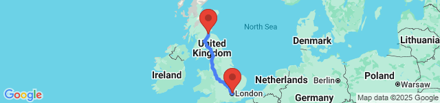 Edinburgh to London road trip scenery