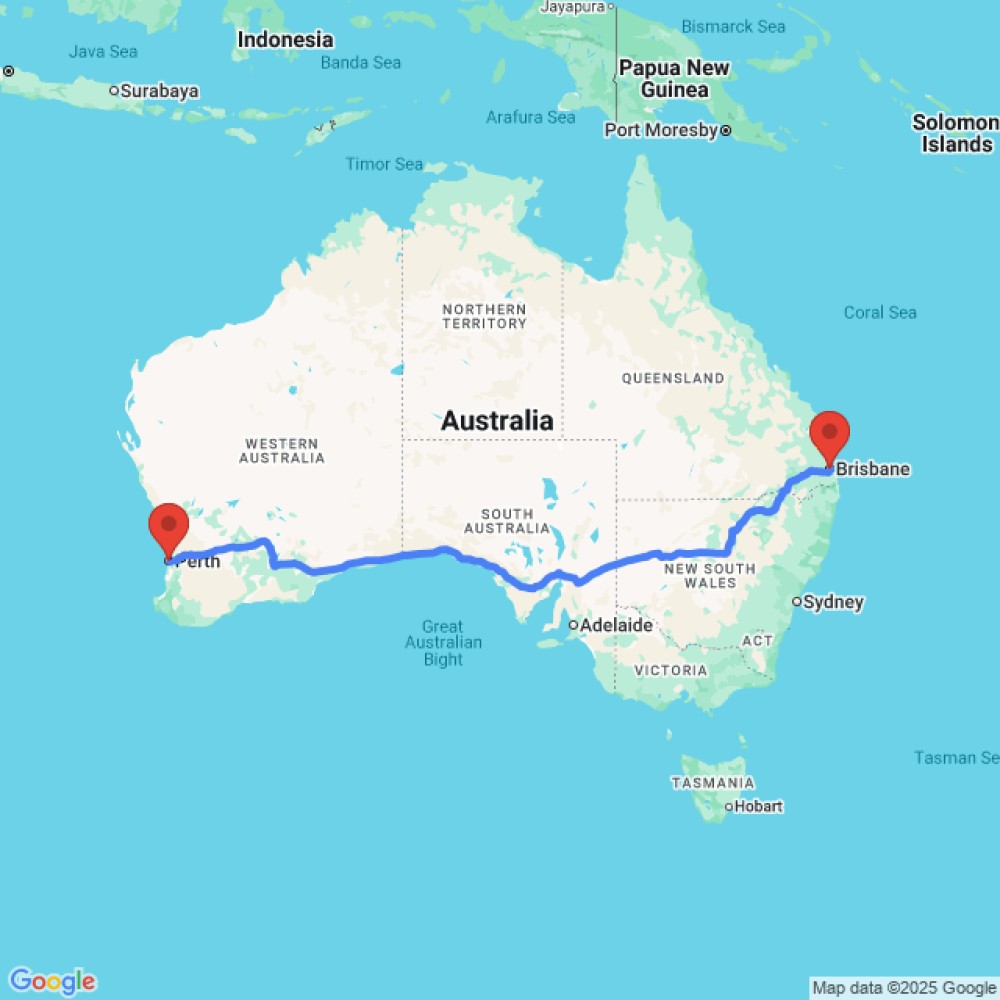 Trip between Perth and Brisbane