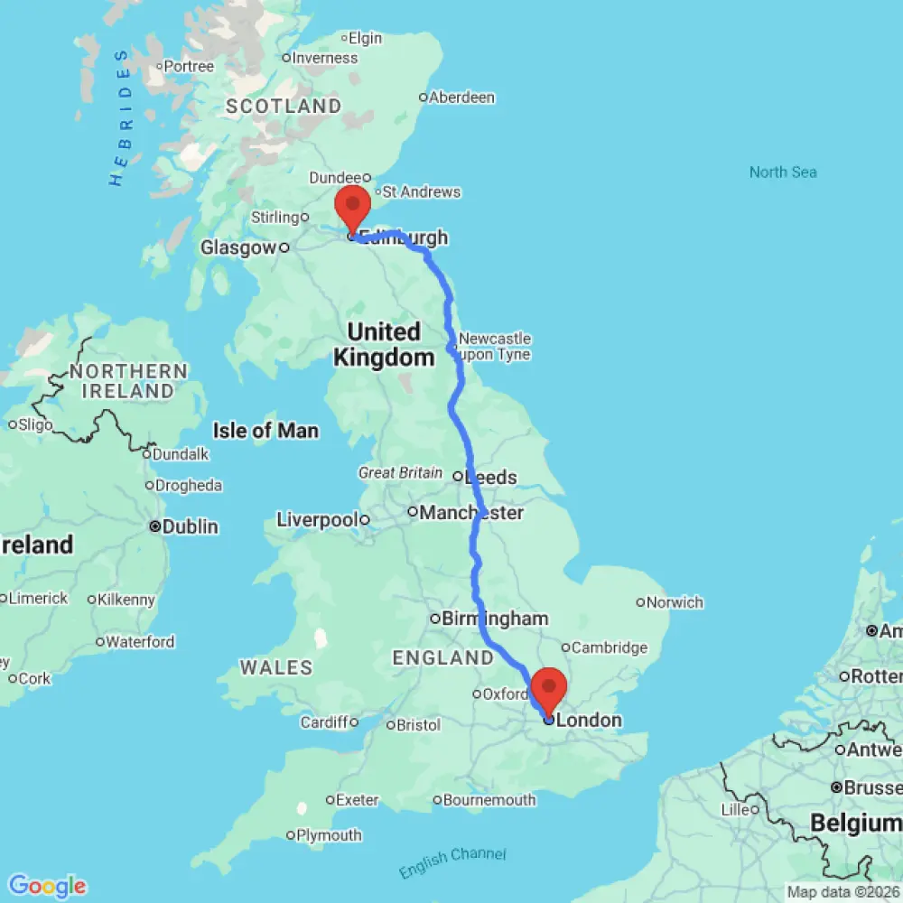 Motorhome relocation from Edinburgh to London